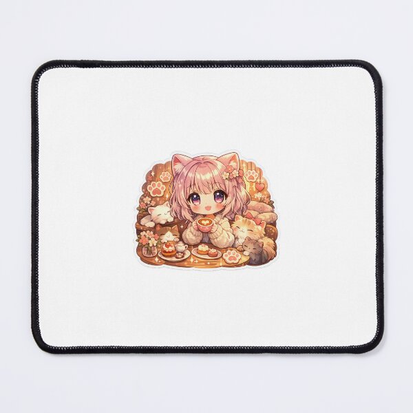 Item preview, Cat Cafe Anime Sticker Chibi Kawaii Cozy Aesthetic for Cat Lovers & Otaku designed and sold by CutePrintCorner.