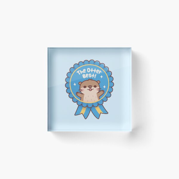 Item preview, The Otter Best - Cute Otter Blue Badge Award Ribbon  designed and sold by rustydoodle.