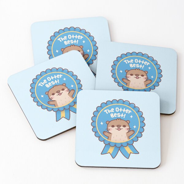 Item preview, The Otter Best - Cute Otter Blue Badge Award Ribbon  designed and sold by rustydoodle.