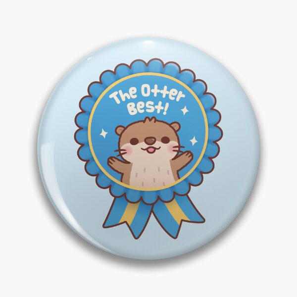 Item preview, The Otter Best - Cute Otter Blue Badge Award Ribbon  designed and sold by rustydoodle.