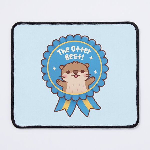 Item preview, The Otter Best - Cute Otter Blue Badge Award Ribbon designed and sold by rustydoodle.