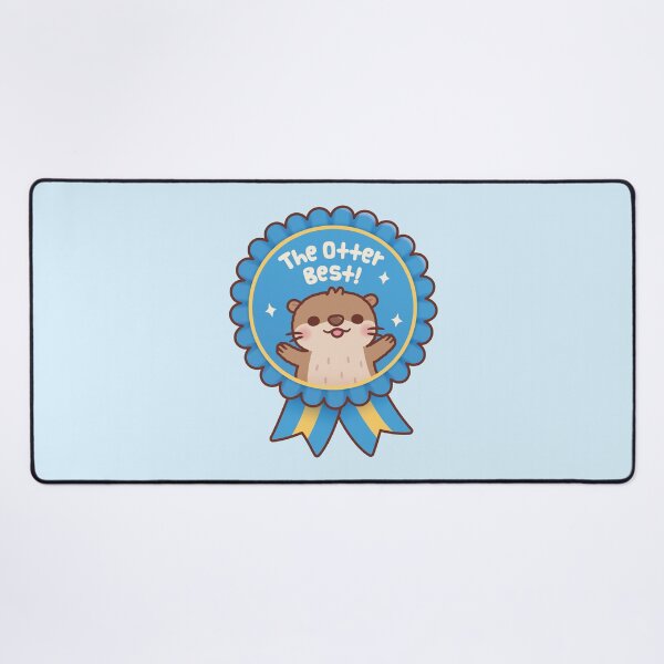 Item preview, The Otter Best - Cute Otter Blue Badge Award Ribbon designed and sold by rustydoodle.