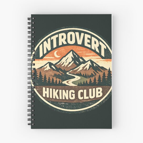 Item preview, Introvert Hiking Club Vintage Sunset Mountain Badge Retro Hiker Gift designed and sold by MCV-Designs.