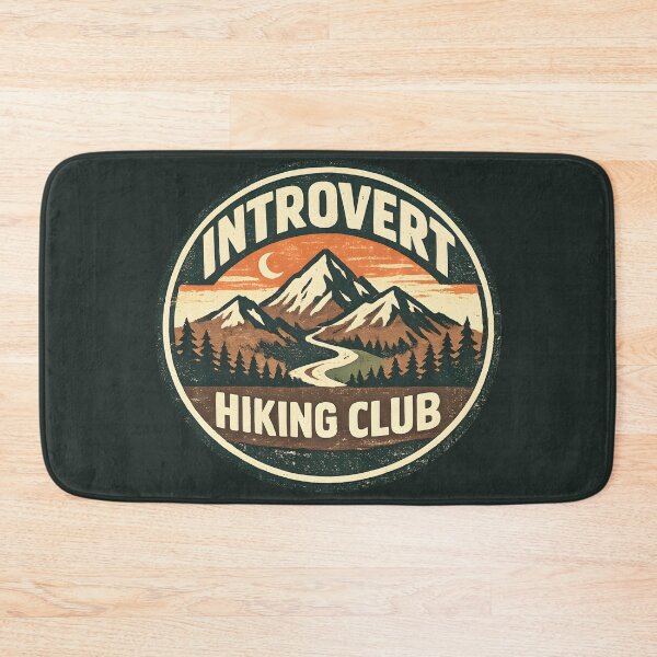 Item preview, Introvert Hiking Club Vintage Sunset Mountain Badge Retro Hiker Gift designed and sold by MCV-Designs.