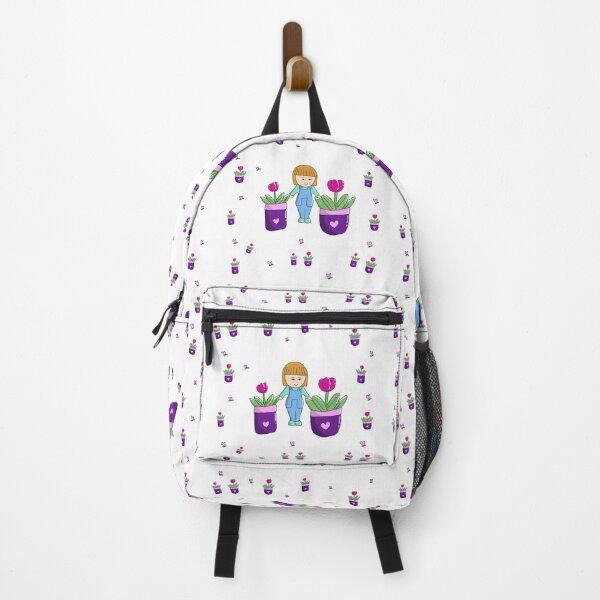 Item preview, Whimsical Girl with Plants – Floral Childhood Dream designed and sold by Keddmia.