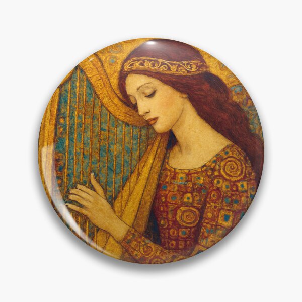 Item preview, Harpist Playing the Harp Painting designed and sold by GalleryKauffeld.
