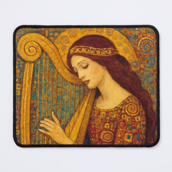 Item preview, Harpist Playing the Harp Painting designed and sold by GalleryKauffeld.