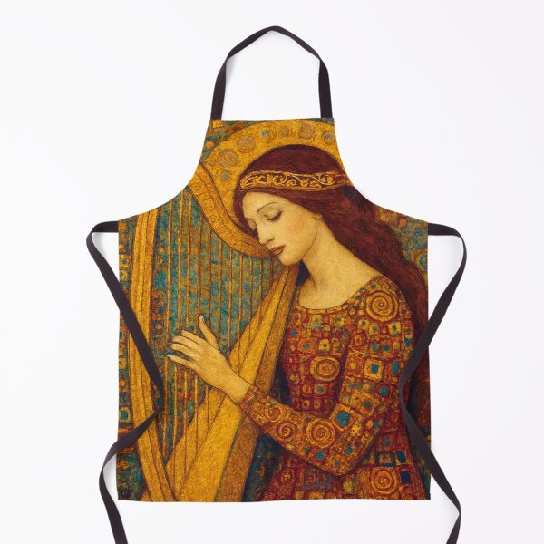 Item preview, Harpist Playing the Harp Painting designed and sold by GalleryKauffeld.