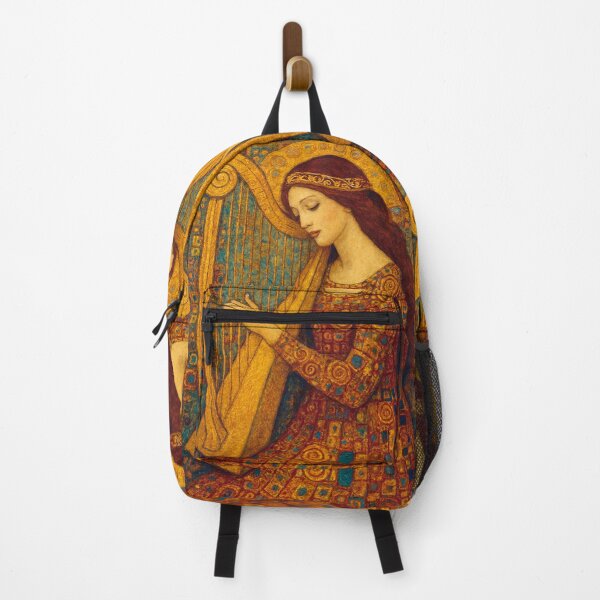 Item preview, Harpist Playing the Harp Painting designed and sold by GalleryKauffeld.