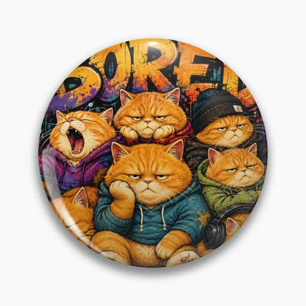 Item preview, BORED - Gang of Grumpy Orange Cats Graffiti Street Style designed and sold by PlengPoomofArts.
