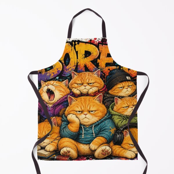 Item preview, BORED - Gang of Grumpy Orange Cats Graffiti Street Style designed and sold by PlengPoomofArts.