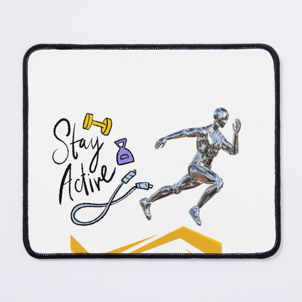 Item preview, Stay Active Metallic Futuristic Robot Fitness Graphic designed and sold by KKCreationz.