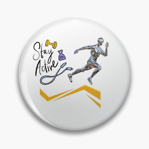 Item preview, Stay Active Metallic Futuristic Robot Fitness Graphic designed and sold by KKCreationz.