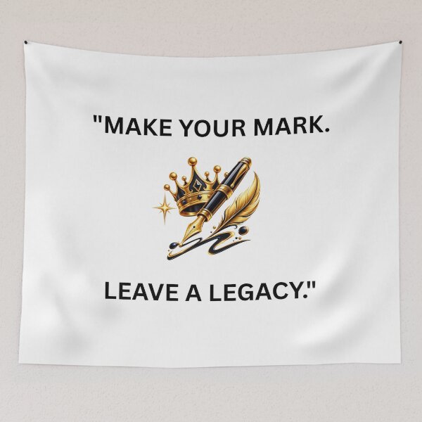 Item preview, Make Your Mark Leave a Legacy – Premium Motivational Crown & Pen Design designed and sold by UrbanEchoHub.