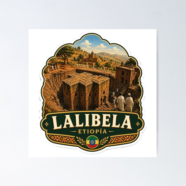 Item preview, Lalibela Ethiopia – Rock-Hewn Churches & African Heritage Travel Art designed and sold by ChicClicker.