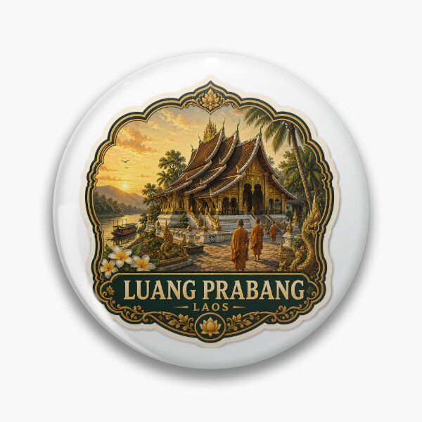 Artikelvorschau, Luang Prabang, Laos – Buddhistischer Tempel, Mönche & Mekong-Reisekunst entworfen und verkauft von ChicClicker.