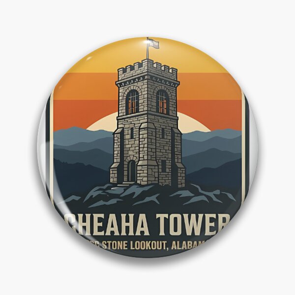 Item preview, Cheaha Tower Stone Lookout Alabama Vintage Sticker designed and sold by DetourDgn.