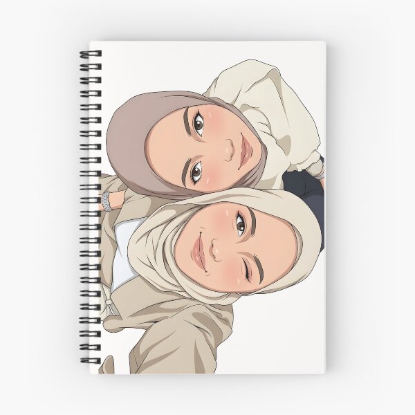 Item preview, best friend Hijab Portrait ootd elegance cute illustration vector art  designed and sold by sabartgunpla.