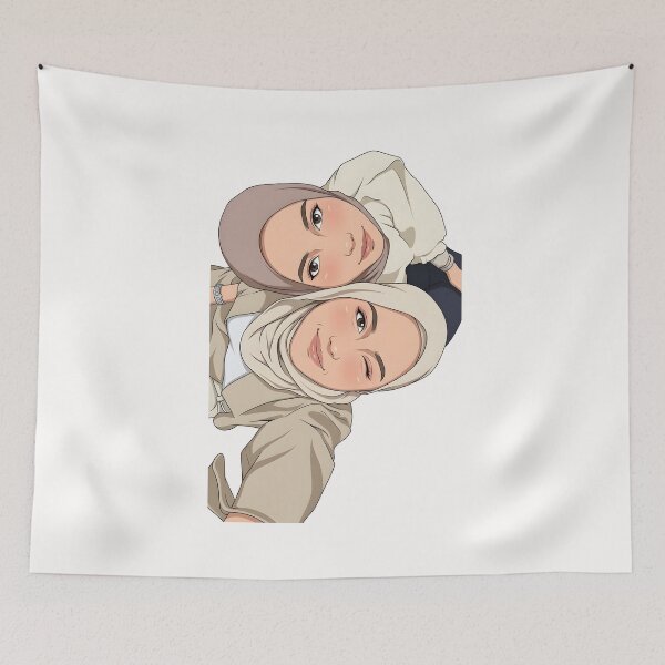 Aperçu de l'œuvre Meilleure amie Hijab Portrait ootd élégance mignonne illustration vectorielle créée et vendue par sabartgunpla.