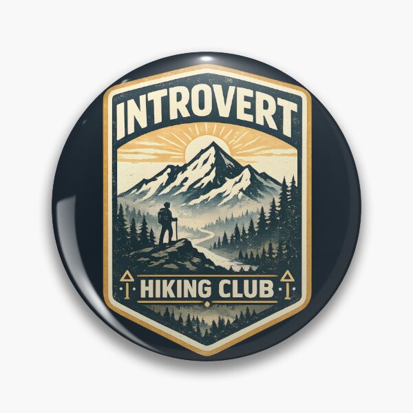 Item preview, Introvert Hiking Club Vintage Sunburst Crest Solo Hiker Gift designed and sold by MCV-Designs.