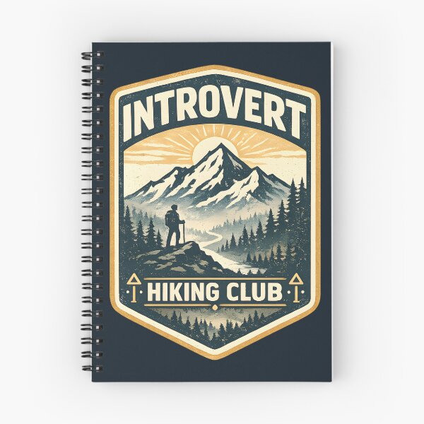 Item preview, Introvert Hiking Club Vintage Sunburst Crest Solo Hiker Gift designed and sold by MCV-Designs.
