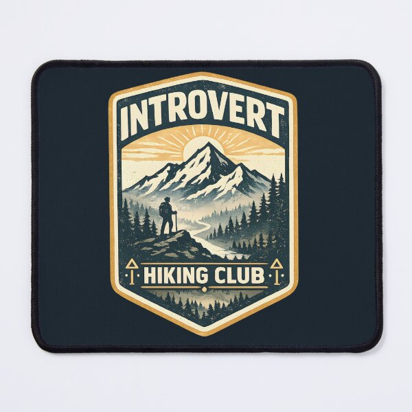 Item preview, Introvert Hiking Club Vintage Sunburst Crest Solo Hiker Gift designed and sold by MCV-Designs.