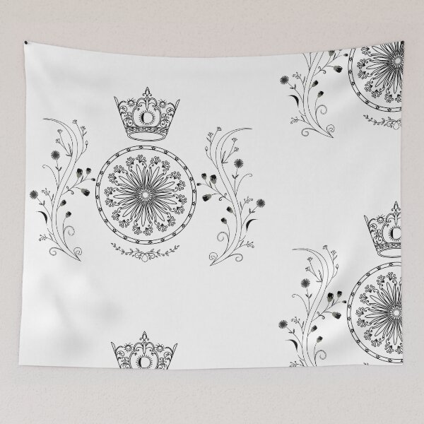Item preview, Ornate Crown Mandala Floral Line Art designed and sold by ArtBySaMandala.