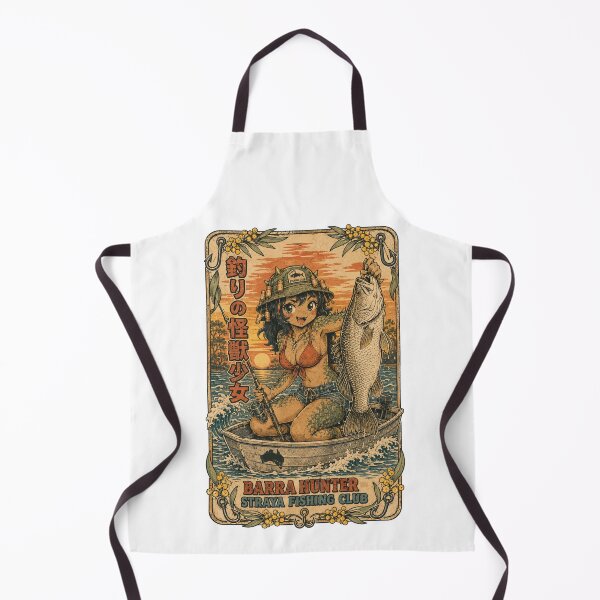Item preview, Barra Hunter Straya Fishing Club Aussie Barramundi Fishing Monster Girl designed and sold by Yellowriversss.