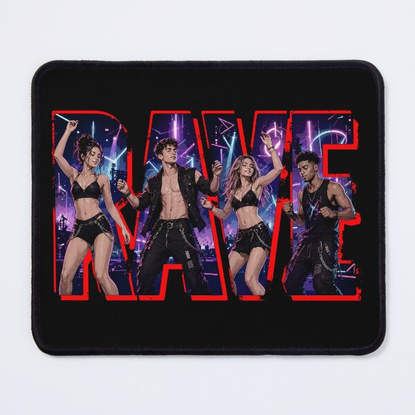 Item preview, Rave Synthwave Cyberpunk Festival Typography Art designed and sold by Edwere.