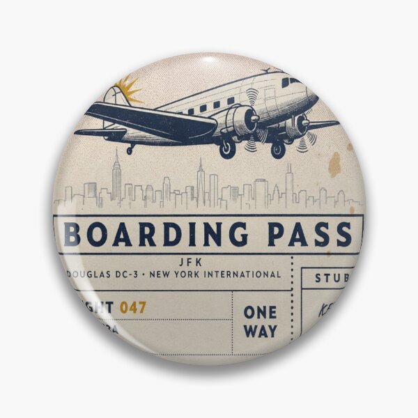 Item preview, New York City Vintage DC‑3 Mid‑Century Travel Stamp designed and sold by stickercuffs.