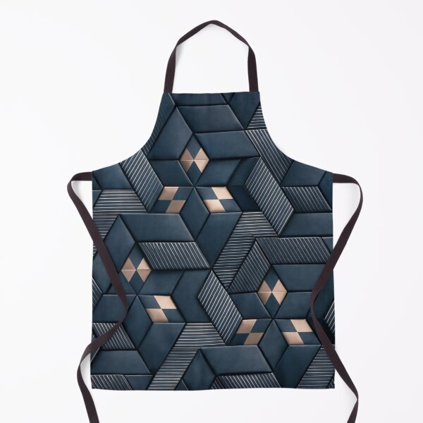 Item preview, Dark Blue Geometric 3D Pattern – Luxury Modern Abstract Wall Art designed and sold by Kaleidoscope Print.