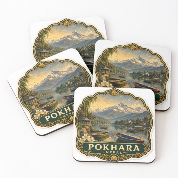 Item preview, Pokhara Nepal – Himalayan Mountains, Phewa Lake & Scenic Travel Art designed and sold by ChicClicker.