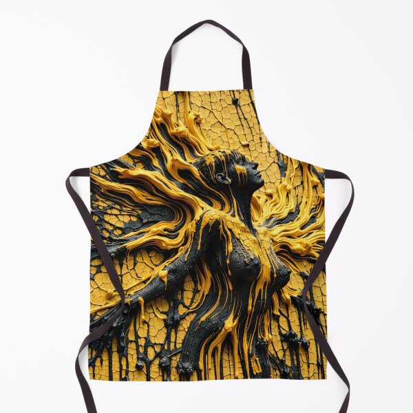 Item preview, Black and Gold Woman Relief – Abstract Fluid Texture Fantasy Art Print designed and sold by Kaleidoscope Print.