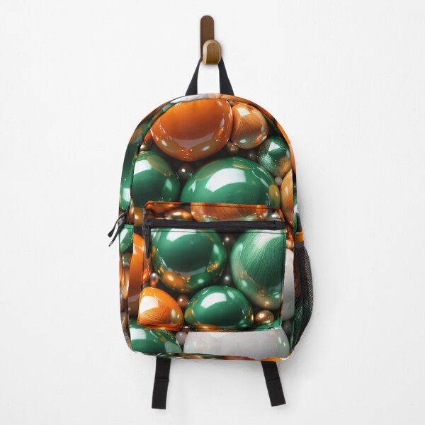 Item preview, Orange Green and Pearl Spheres – Luxury Glossy 3D Abstract Pattern Art designed and sold by Kaleidoscope Print.