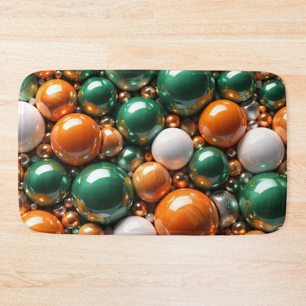 Item preview, Orange Green and Pearl Spheres – Luxury Glossy 3D Abstract Pattern Art designed and sold by Kaleidoscope Print.