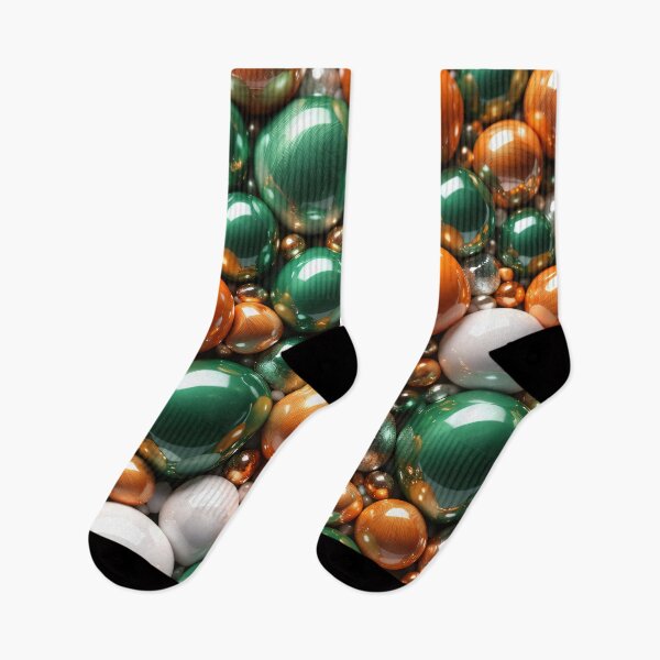 Item preview, Orange Green and Pearl Spheres – Luxury Glossy 3D Abstract Pattern Art designed and sold by Kaleidoscope Print.