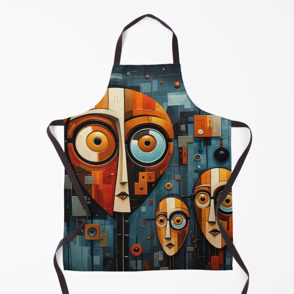 Item preview, Abstract Geometric Faces – Retro Futurist Mid Century Modern Art Print designed and sold by Kaleidoscope Print.