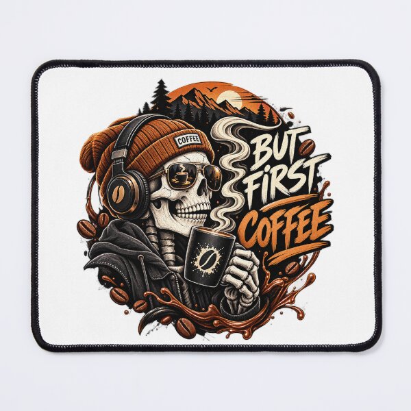 Item preview, But First Coffee – Skull cool Coffee Lover Design designed and sold by 4U---Store.