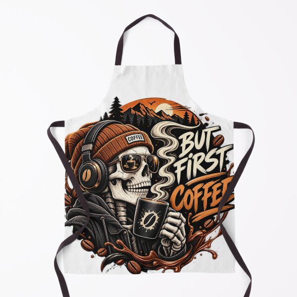 Item preview, But First Coffee – Skull cool Coffee Lover Design designed and sold by 4U---Store.
