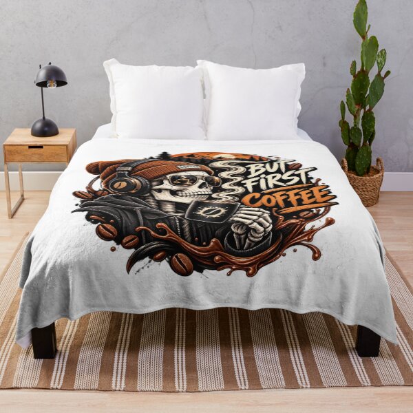 Item preview, But First Coffee – Skull cool Coffee Lover Design designed and sold by 4U---Store.