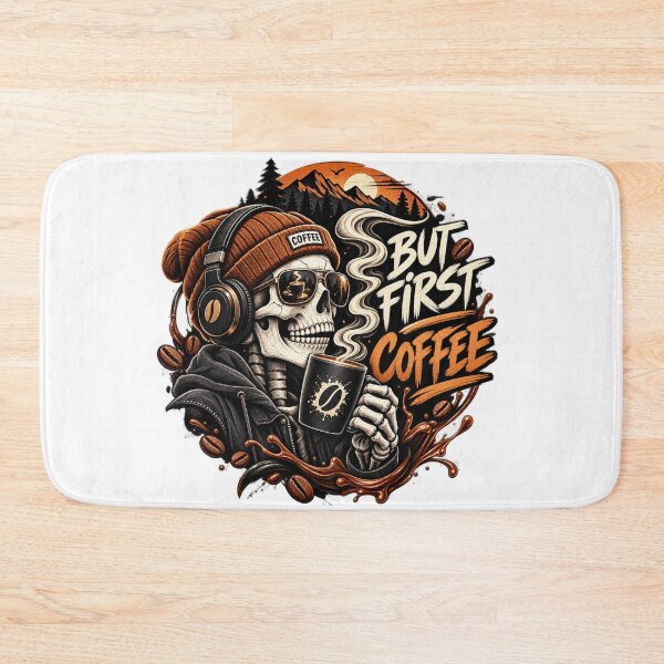 Item preview, But First Coffee – Skull cool Coffee Lover Design designed and sold by 4U---Store.