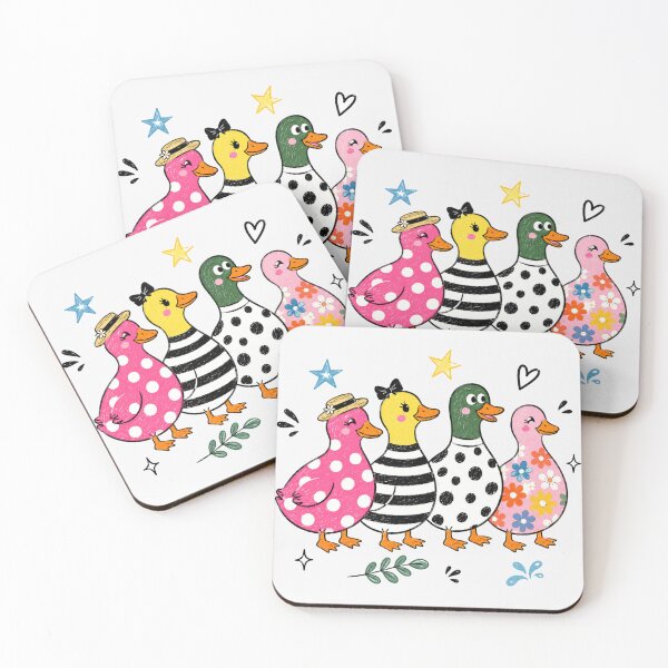 Item preview, Duck Squad Cute Colorful Duck Friends Gooses Pink Polka Dot designed and sold by Yellowriversss.