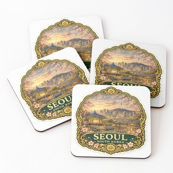 Item preview, Seoul South Korea – Traditional Palace, N Seoul Tower & Vintage Travel Art designed and sold by ChicClicker.