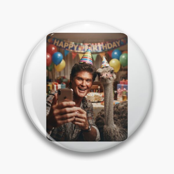 Item preview, David hasselhoff selfie ostrich ostrichs birthday cake memes happy Funny prank meme gift weird  designed and sold by CheeseBlueprint.