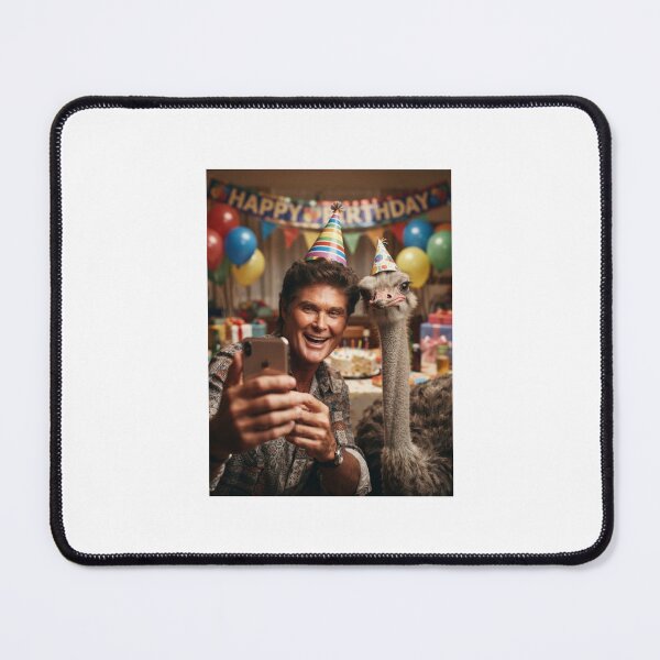 Item preview, David hasselhoff selfie ostrich ostrichs birthday cake memes happy Funny prank meme gift weird  designed and sold by CheeseBlueprint.