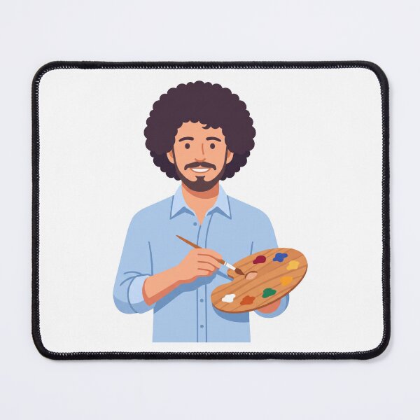 Item preview, Bob Ross Painter Artist with Palette designed and sold by Karamram Studio.
