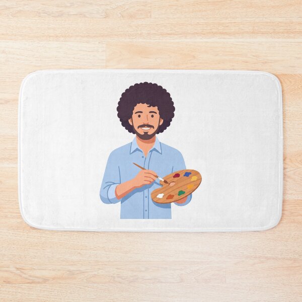 Artikelvorschau, Bob Ross, Maler und Künstler mit Palette entworfen und verkauft von Karamram Studio.