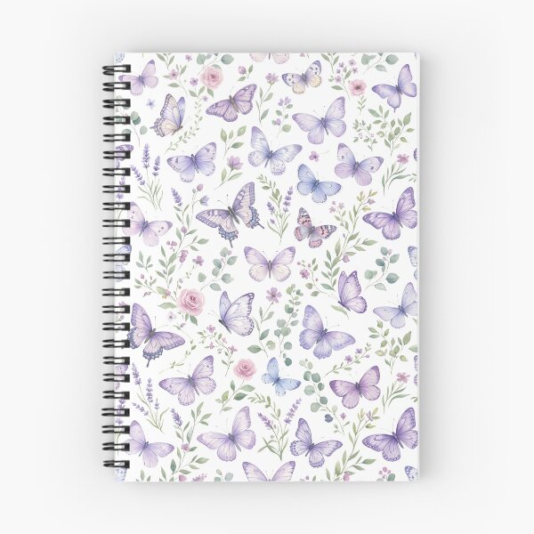 Item preview, Purple Butterfly Floral Watercolor Pattern designed and sold by naragon4289.