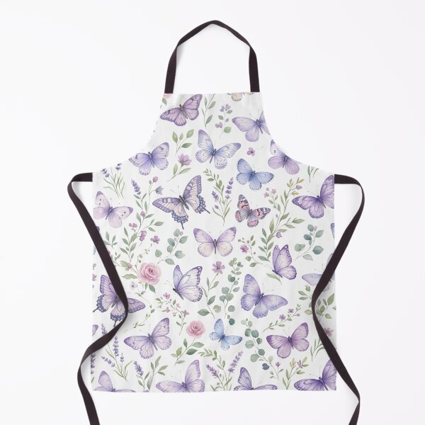 Item preview, Purple Butterfly Floral Watercolor Pattern designed and sold by naragon4289.