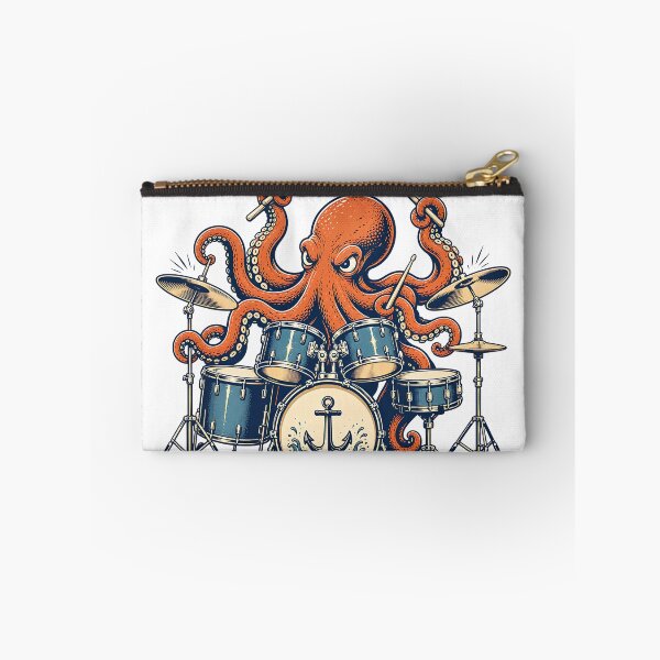 Item preview, Funny Octopus Drummer Musician Cartoon Design designed and sold by LinaDesign Store.